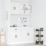 ZNTS 4 Piece Kitchen Cabinet Set Kalmar High Gloss White Engineered Wood 3314863