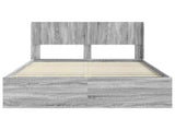 Bed Frame with Storage and Headboard Grey Sonoma 135 x 190 cm 3414224