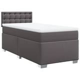 Box Spring Bed with Mattress Grey 90x190 cm Faux Leather 3286102