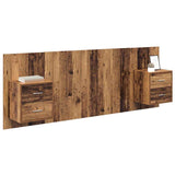 Headboard with Cabinet 3 pcs Old Wood Engineered Wood 3415831
