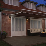 Manual Retractable Awning with LED Brown 600x300 cm 3215385