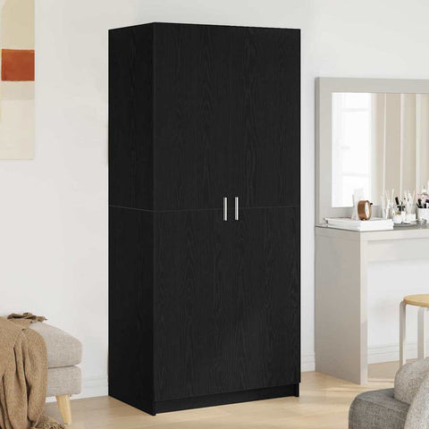 Wardrobe with Storage Black 80 x 51 x 180 cm Engineered wood 3333855