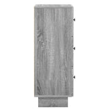 Drawer Cabinet Grey Sonoma 33 x 34.5 x 90 cm Engineered Wood 893931