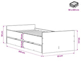 Bed Frame Artisan Oak 90 x 200 cm Engineered Wood 3446586