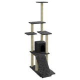 Cat Tree with Sisal Scratching Posts Dark Grey 155 cm 171517