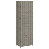 Garden Storage Cabinet Grey 59x40x180 cm Poly Rattan 319873