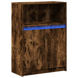 Sideboard with LED Smoked Oak 72x34x100 cm Engineered Wood 852163