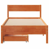Bed Frame without Mattress Wax Brown 90x200 cm Solid Wood Pine 3301760