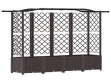 Raised Bed with Trellis and Roof Brown 204 x 40 x 141 cm PP 42032514