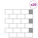 Subway Tile 20 pcs White Grey 30 x 30 cm Polyurethane and PET 42046115
