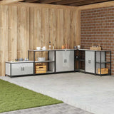 Kitchen Storage HATTEM Silver 90 x 50 x 92 cm Steel 874959