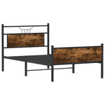 Bed Frame without Mattress Smoked Oak 107x203 cm Engineered Wood 4106922
