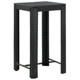 3 Piece Garden Bar Set with Cushions Poly Rattan Black 3095401