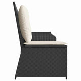 Garden Bench with Cushion Black and Cream White Poly Rattan 3394440