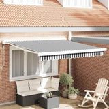 Retractable Awning Anthracite and White 3x2.5 m Fabric&Aluminium 3216133
