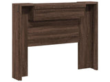 Storage Headboard with LED Brown Oak Engineered Wood 3418650
