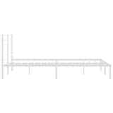 Metal Bed Frame without Mattress with Headboard White 200x200cm 352375