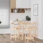 5 Piece Bar Set Solid Wood Pine 3124742