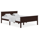 Bed Frame without Mattress Dark Brown Solid Wood Pine 140x200 cm 322198