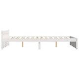 Bed Frame without Mattress White Solid Wood 120x200 cm 815040