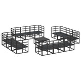 Garden Sofa Set 13 pcs Black Metal 3378845