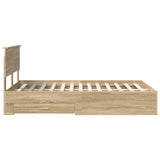 Bed Frame with Drawer Sonoma Oak 120 x 190 cm Engineered Wood 3410924