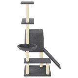 Cat Tree with Sisal Scratching Posts Dark Grey 130.5 cm 172042