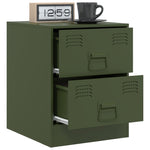 ZNTS Bedside Cabinet Green 34.5x39x44 cm Steel 841627