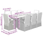 ZNTS 9 Piece Garden Dining Set with Cushions Grey Poly Rattan 3277624