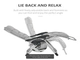 2pc Reclining Zero Gravity Sun Loungers ,Folding Chaise Lounge Chair with Cushions, Light Grey T3398P318683