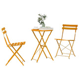 Folding Bistro Set 3 pcs Mustard Steel 42002969