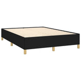Bed Frame without Mattress Black 135x190 cm Double Double Fabric 349868