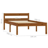 Bed Frame Honey Brown Solid pine wood, Plywood Single Durable 283209