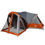 Family Tent Tipi 8-Person Grey and Orange Waterproof 94739