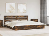 Bed Frame with Drawer Smoked Oak 180 x 200 cm Engineered Wood 3411947