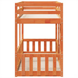 Bunk Bed Wax Brown 75x190 cm Solid Wood Pine 3308597
