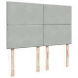 Box Spring Bed with Mattress Light Grey 140x190 cm Velvet 3290900