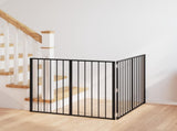 Dog Gate 2 pcs Black 100 x 80 cm Galvanised Steel 891992
