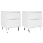 ZNTS Bedside Cabinets 2 pcs White 40x35x50 cm Engineered Wood 830669