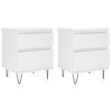 Bedside Cabinets 2 pcs White 40x35x50 cm Engineered Wood 830669