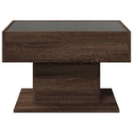 ZNTS Coffee Table with LED Brown Oak 70x50x45 cm Engineered Wood 847538