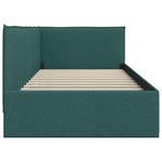 Corner Bed Frame with Headboard Dark green 100 x 200 cm Fabric 42016475