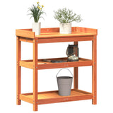Potting Table with Shelves Brown 82.5x45x86.5 cm Solid Wood Pine 844638