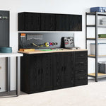 ZNTS Garage Wall Cabinets 2 pcs Black Engineered Wood 860628