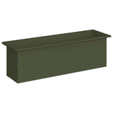 Garden Planter with LED Olive Green 30 x 100 x 30 cm Steel 8008118