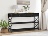 Console Table Black oak 100 x 28 x 75 cm 863529