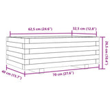 Garden Planter 70x40x26.5 cm Solid Wood Pine 847328