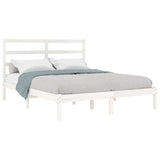 Bed Frame without Mattress White 140x190 cm Solid Wood Pine 3104914