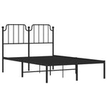 ZNTS Metal Bed Frame with Headboard Black 120x200 cm 373885