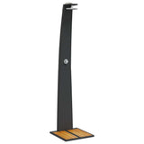 Outdoor Shower Black 55x60x224 cm Poly Rattan and Acacia Wood 368209